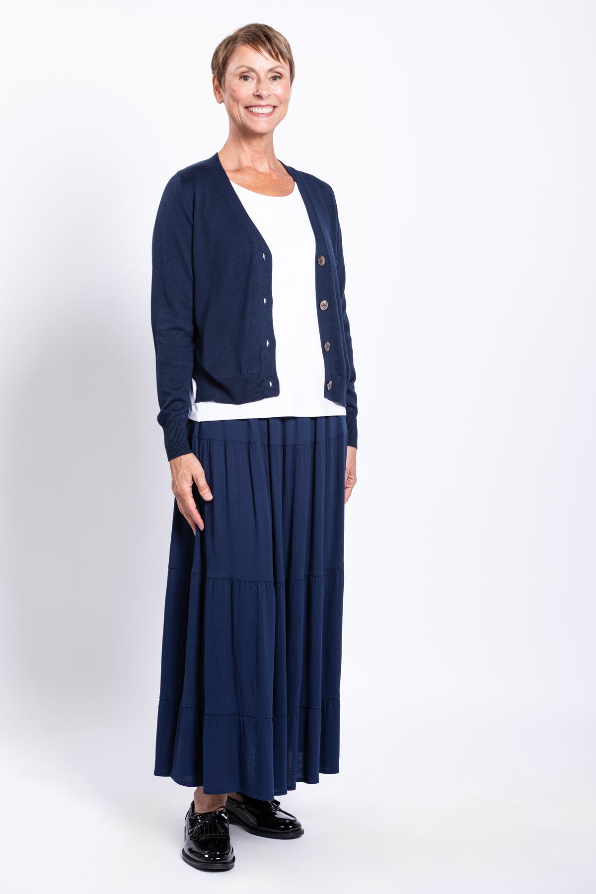 Roma Skirt,  Indigo, Linen Bamboo