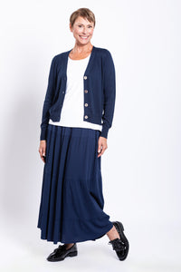 Roma Skirt,  Indigo, Linen Bamboo