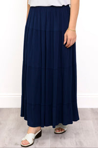 Jupe Roma, Indigo, Lin bambou