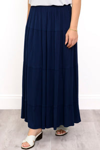 Roma Skirt, Indigo, Linen Bamboo