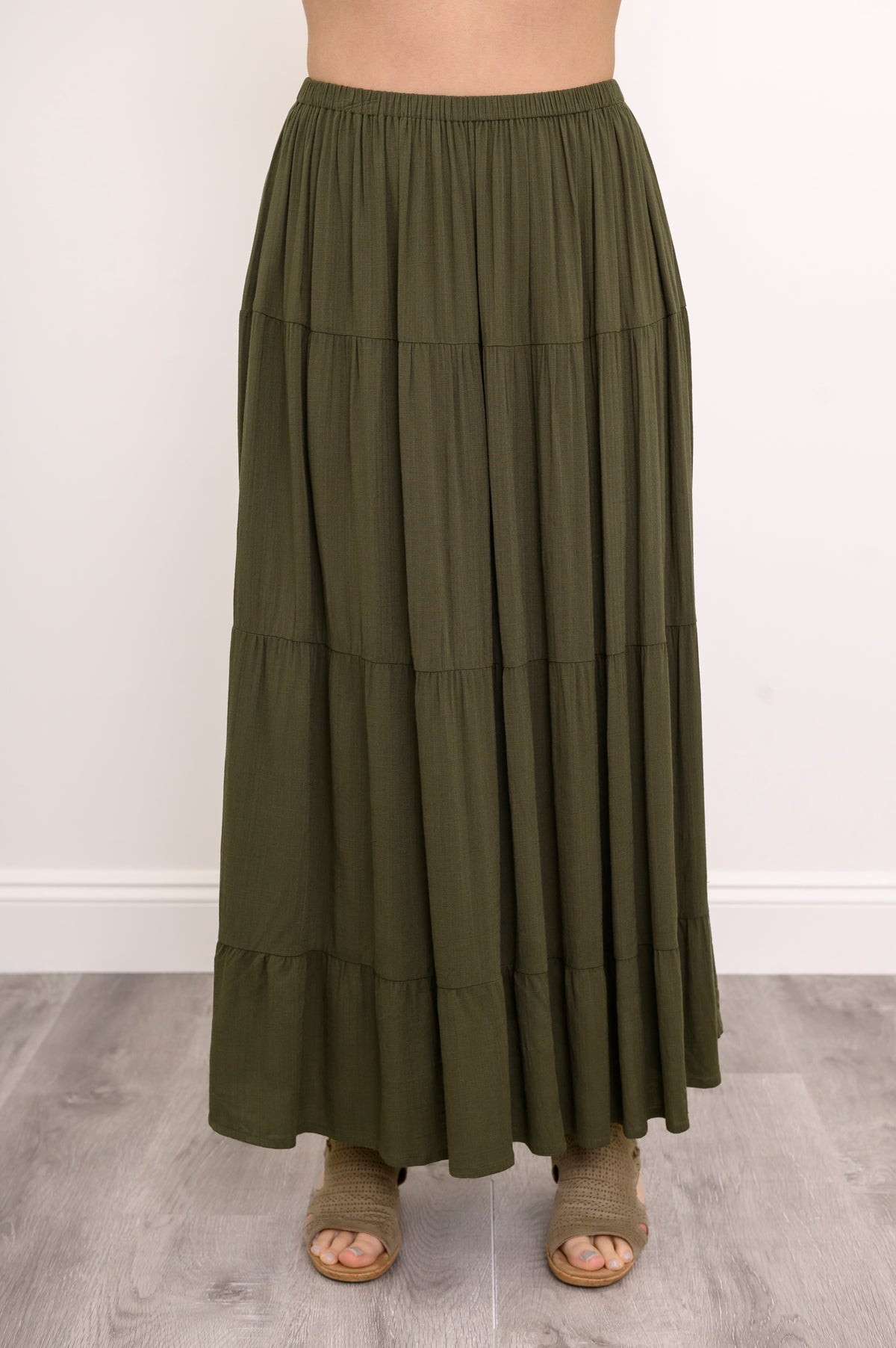 Roma Skirt, Khaki, Linen Bamboo