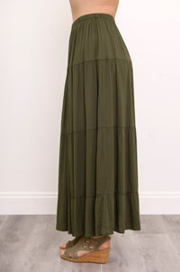 Roma Skirt, Khaki, Linen Bamboo