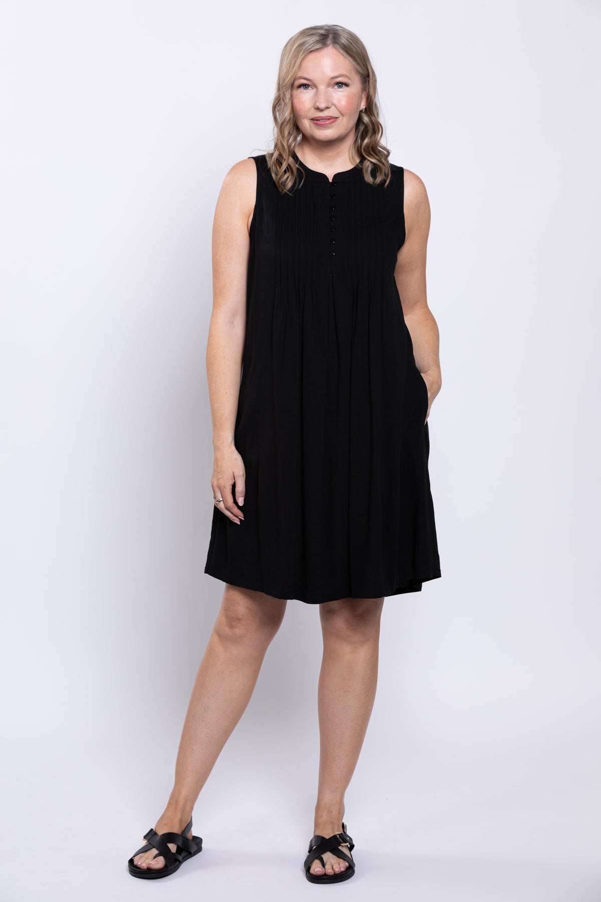 Rosalie Dress, Black, Linen Bamboo