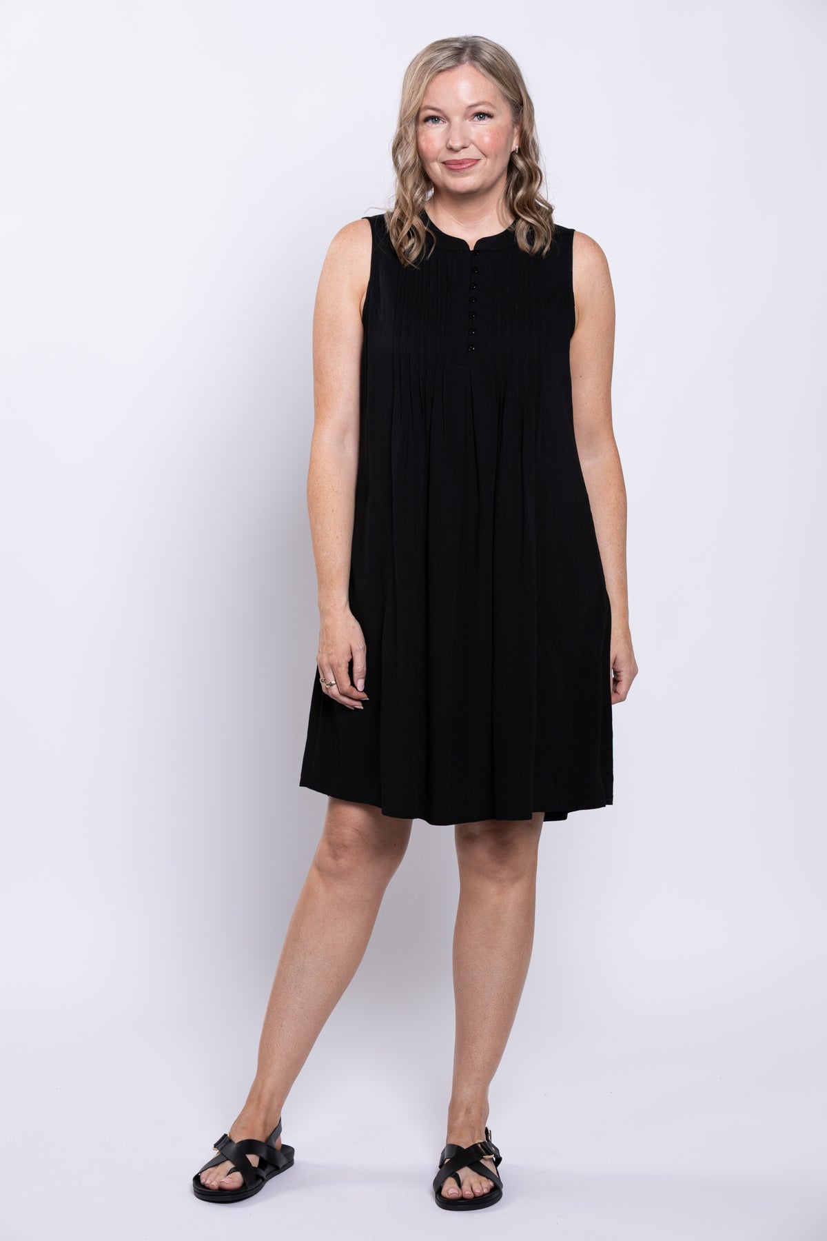 Rosalie Dress, Black, Linen Bamboo