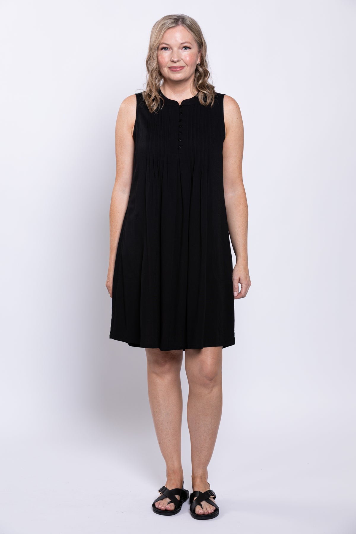 Rosalie Dress, Black, Linen Bamboo