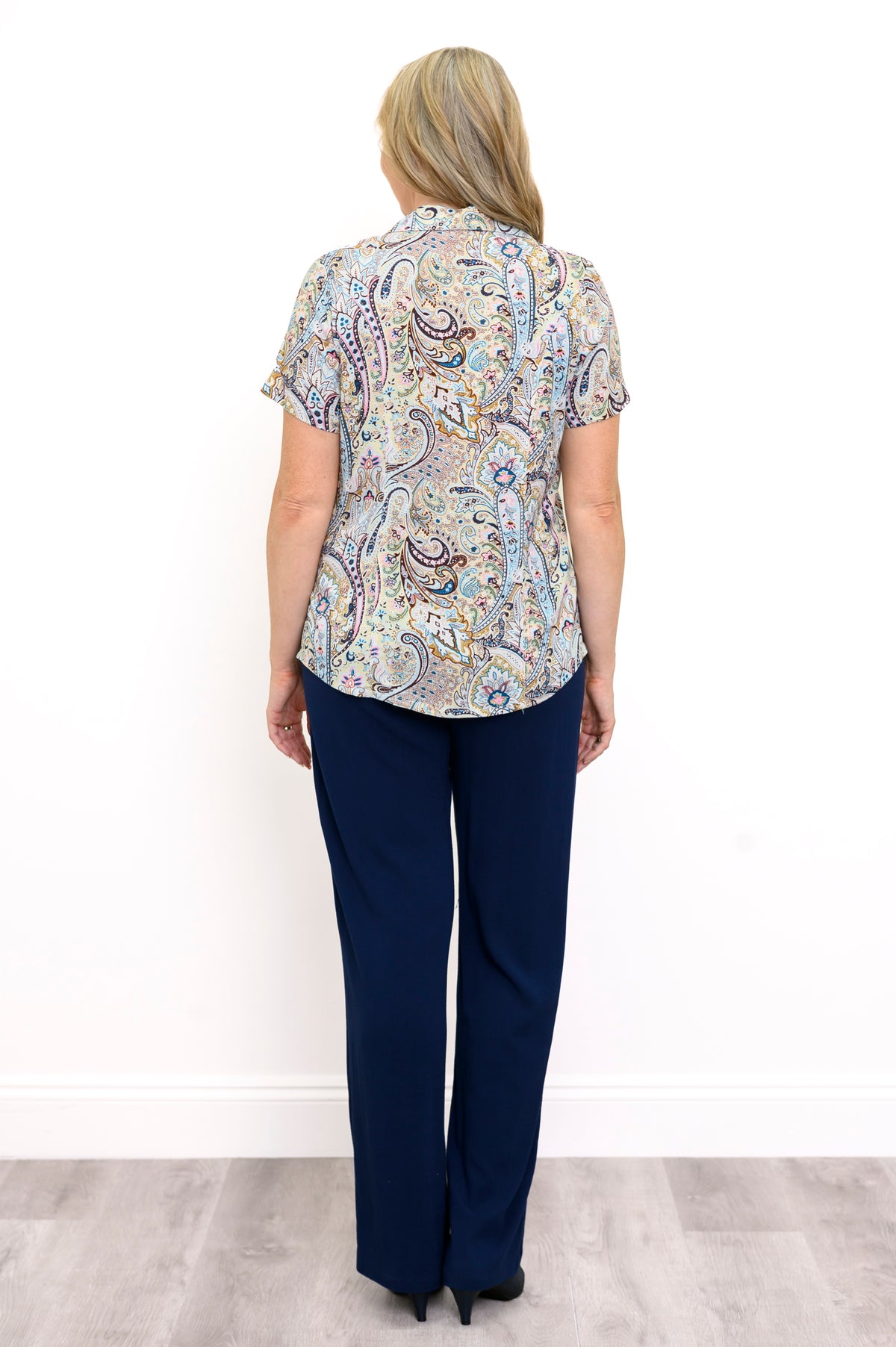 Samantha Blouse, Denim Parade, Linen Bamboo