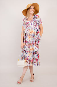 Shauna Dress, Wilderberry, Woven Bamboo