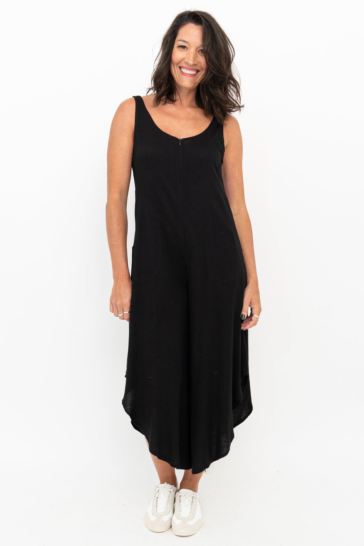 Sanito Jumpsuit, Black, Linen Bamboo