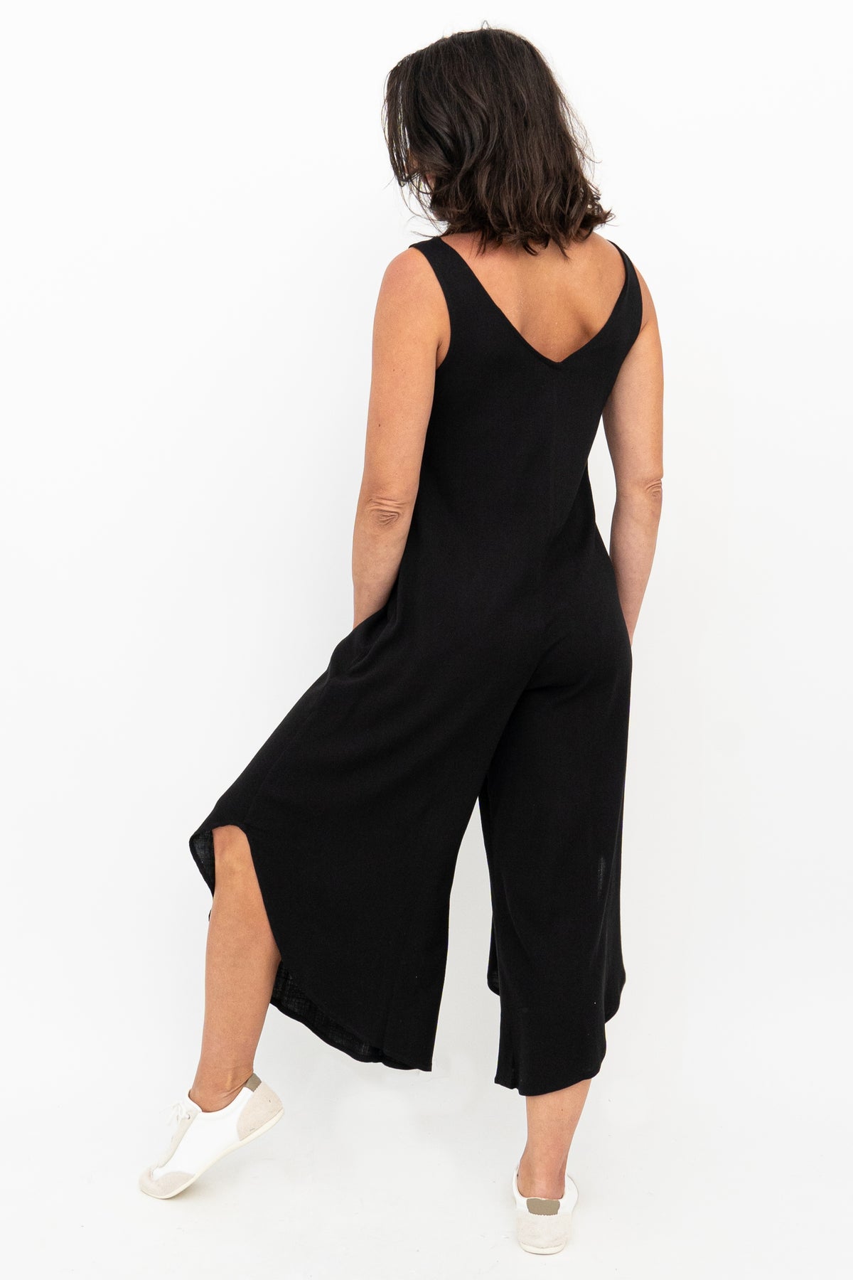 Sanito Jumpsuit, Black, Linen Bamboo