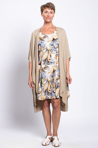 Sara Dress, Coffee Marble, Rayon