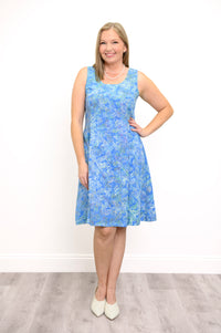 Sara Dress, Blue Coral