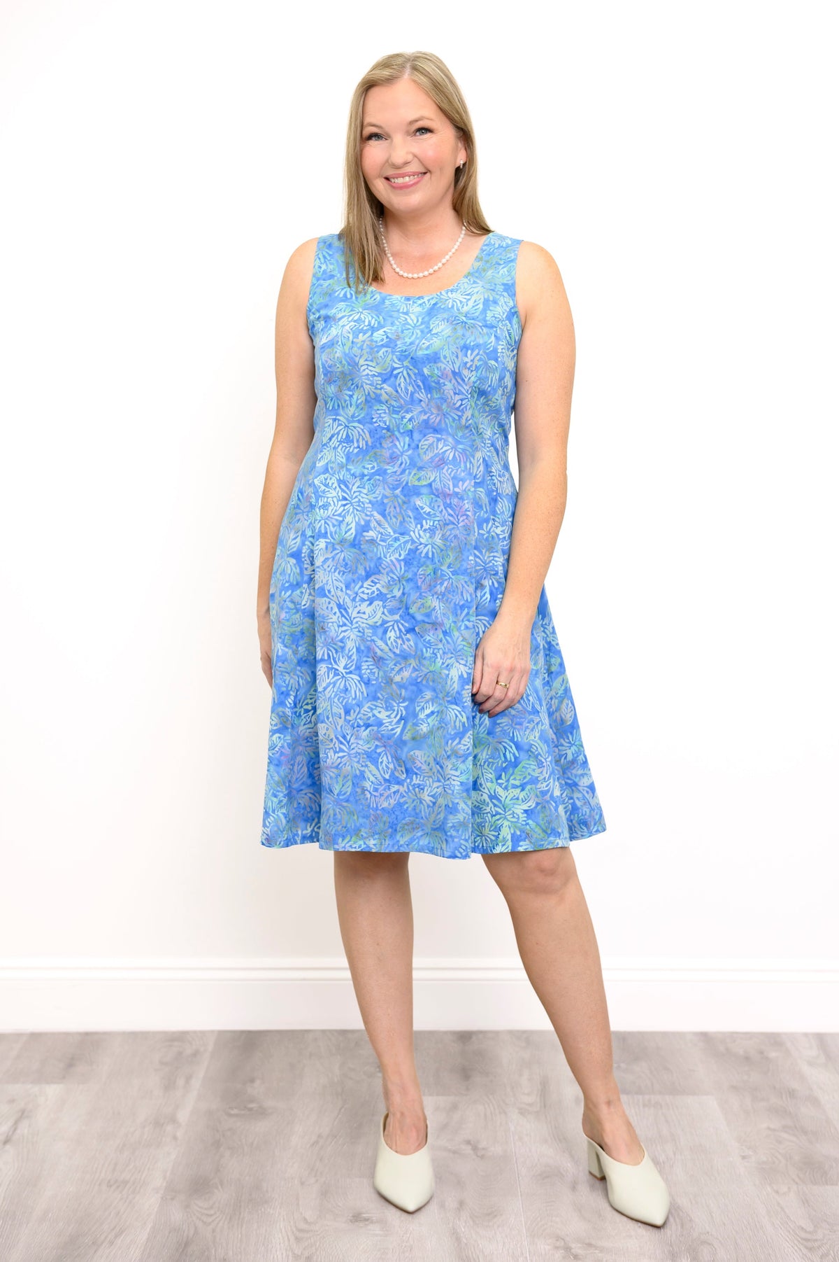 Sara Dress, Blue Coral
