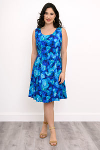 Sara Dress, Ocean Reef, Linen Bamboo