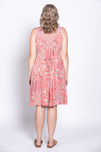 Sara Dress, Red Mosaic