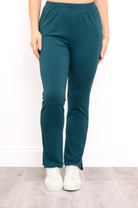 Sarina Pant, Teal, French Terry