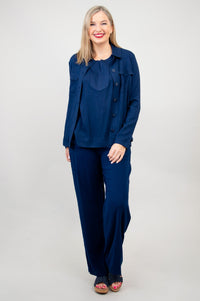 Lauren Jacket, Indigo, Linen Bamboo