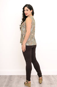 Scarlette Tank, Khaki Primavera, Linen Bamboo