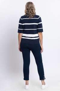 Serena Sweater, Nautical Stripe, Cotton