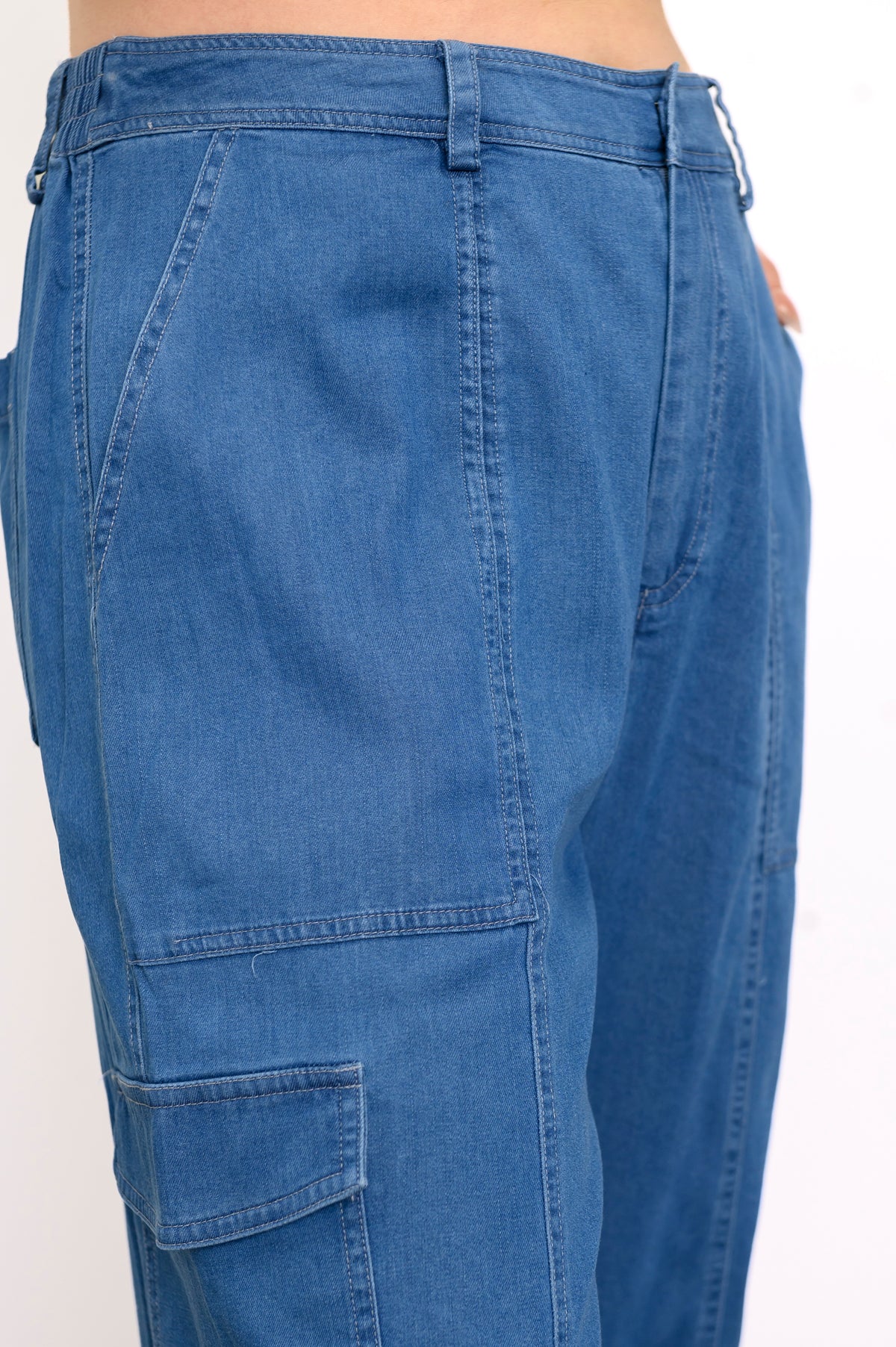 Sharon Pantalon, Denim Léger en Tencel