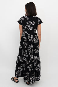 Sharpie Long Dress, Black Tumble