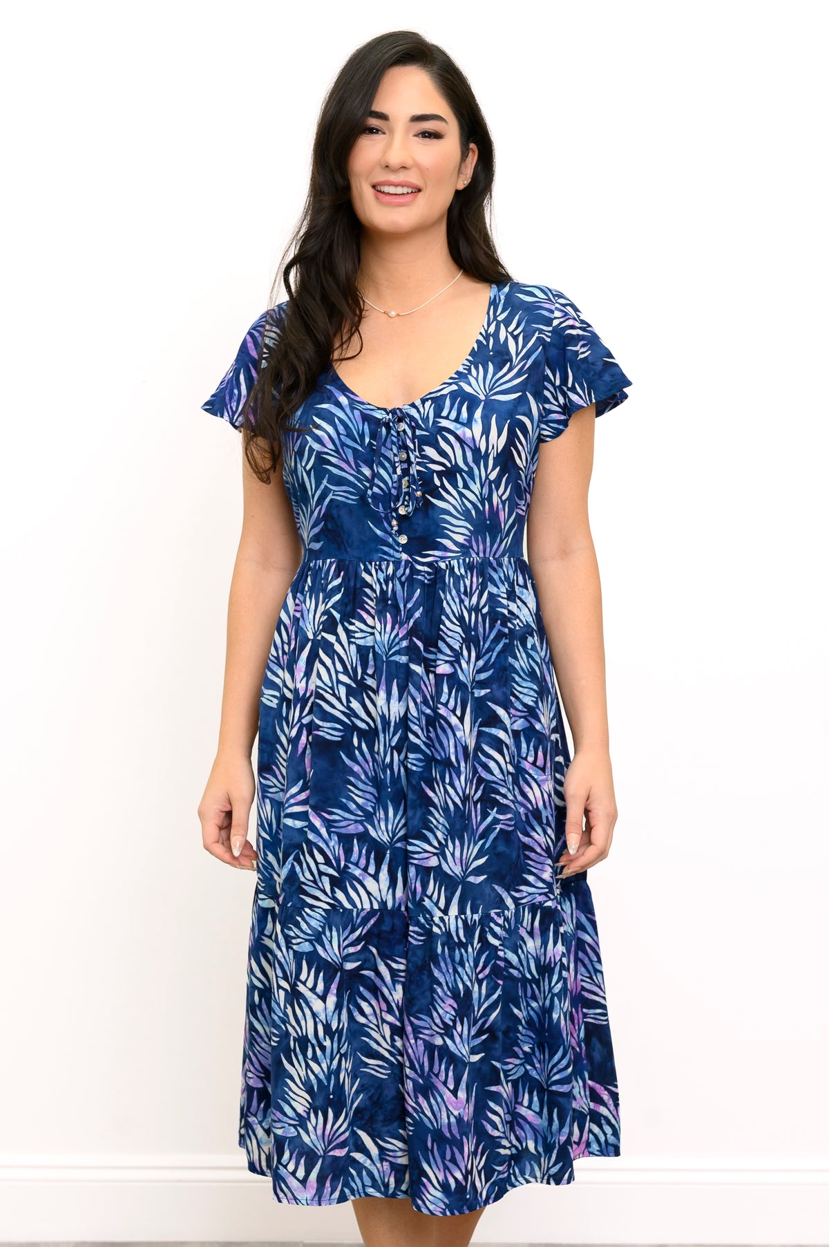 Robe longue Sharpie, feuilles violettes