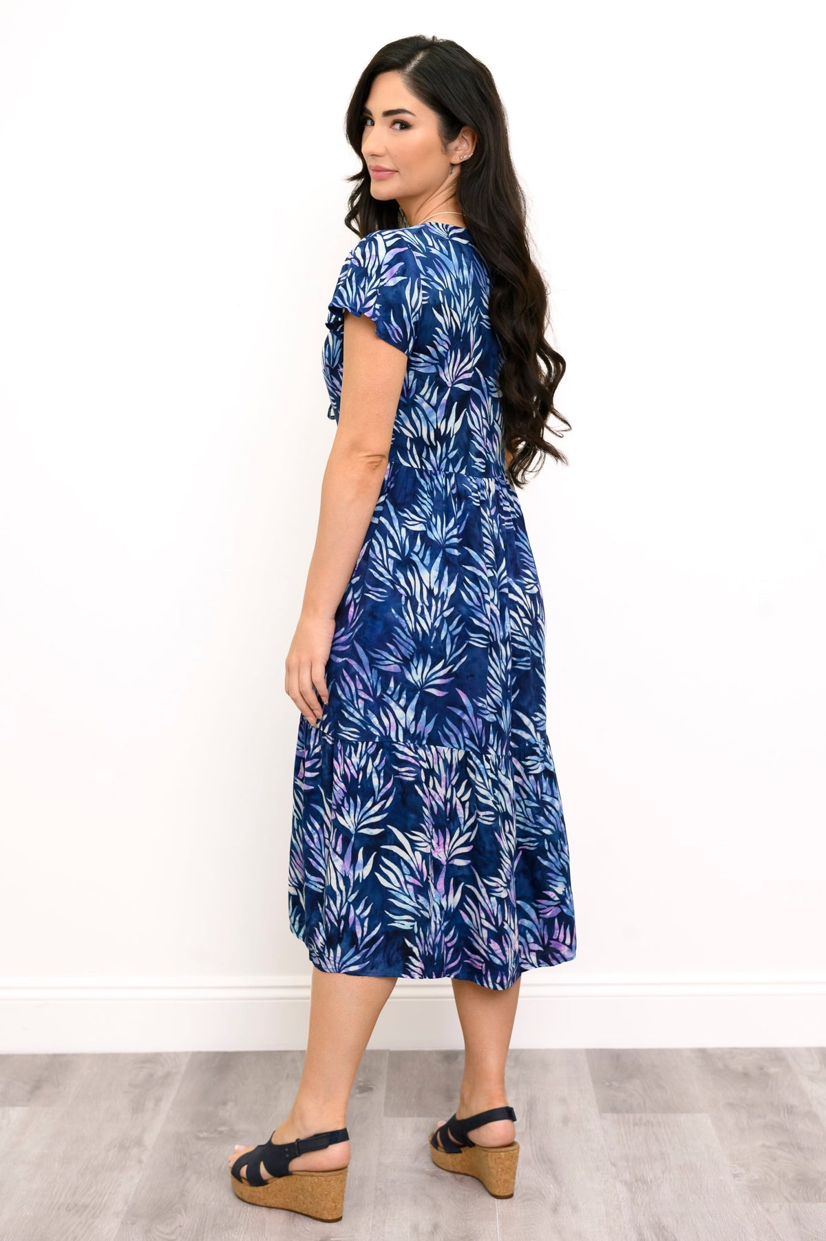 Robe longue Sharpie, feuilles violettes
