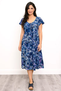 Robe longue Sharpie, feuilles violettes