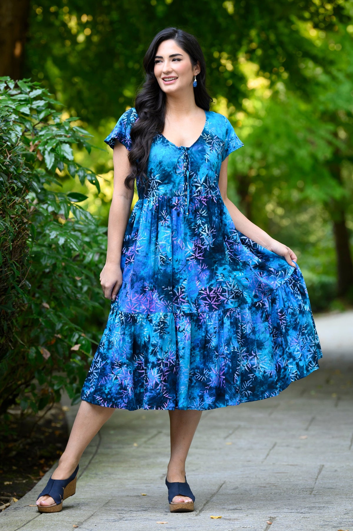 Sharpie Midi Dress, Sunset Fern