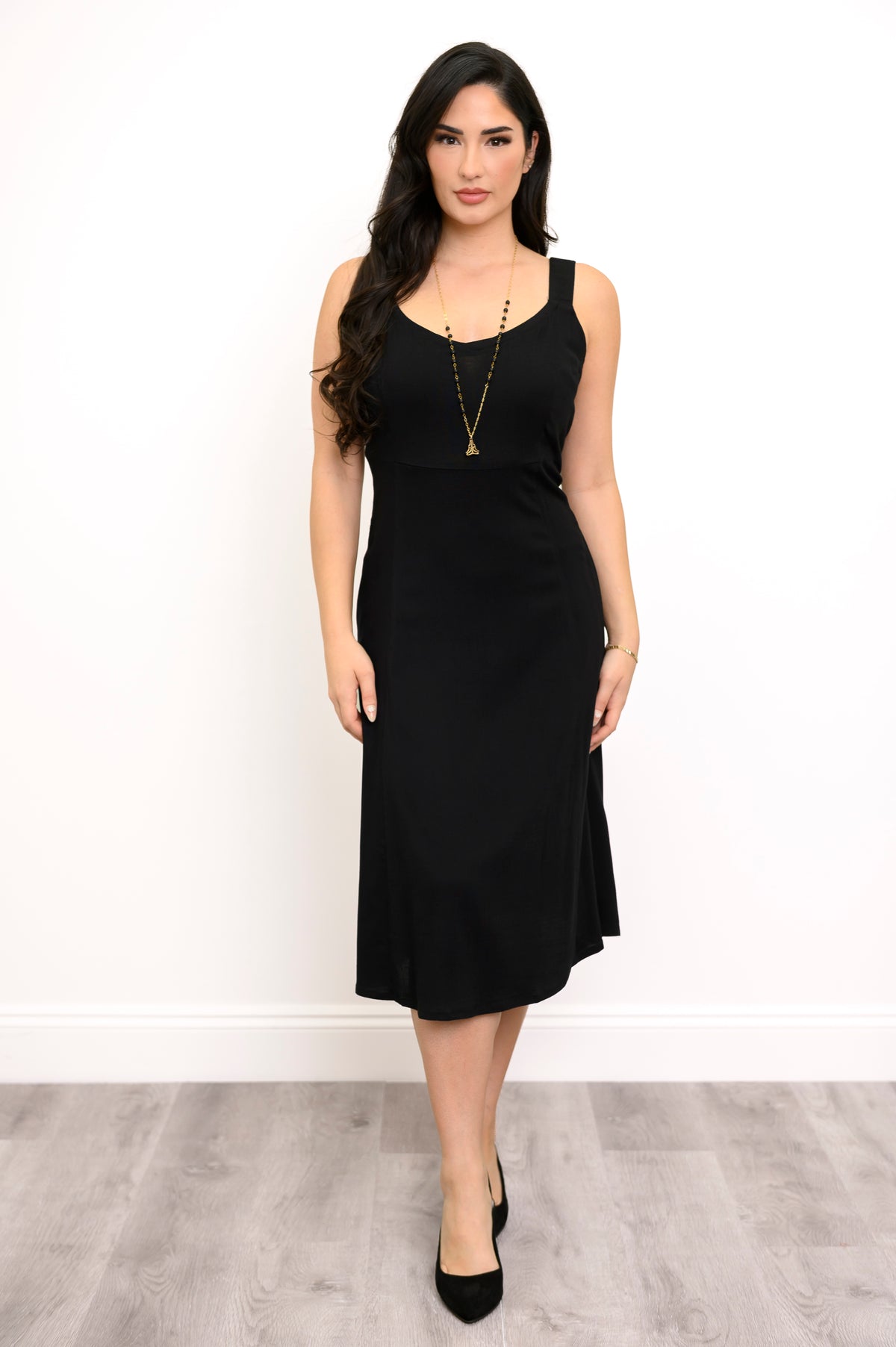 Shauna Dress, Black, Linen Bamboo