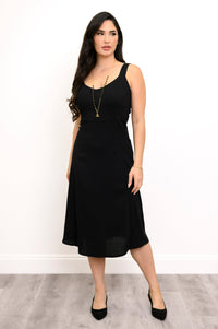 Shauna Dress, Black, Linen Bamboo