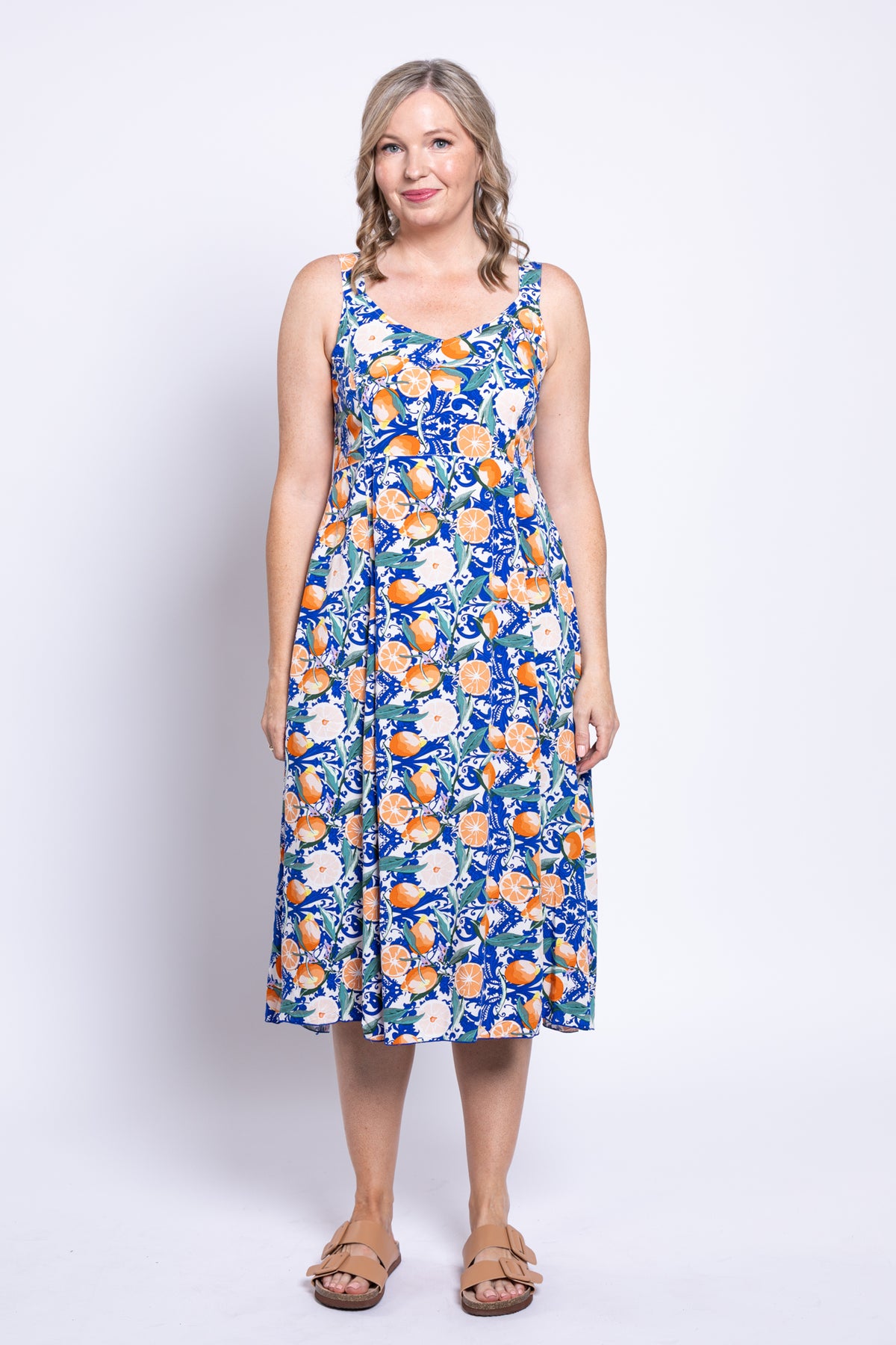 Shauna Dress, Blue Citrus