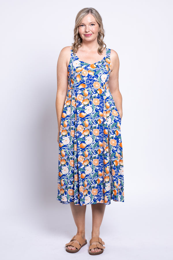 Shauna Dress, Blue Citrus