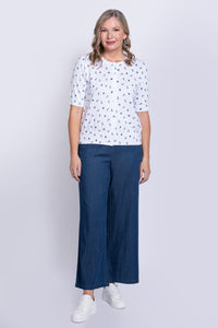 Shen Cardigan, White Anchor, Cotton