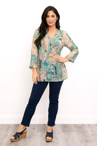 Sherry Top, Vintage Blue