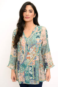 Sherry Top, Vintage Blue
