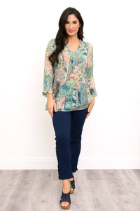 Sherry Top, Vintage Blue