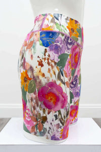 Side view of Hallie Bamboo shorts showcasing vibrant floral design