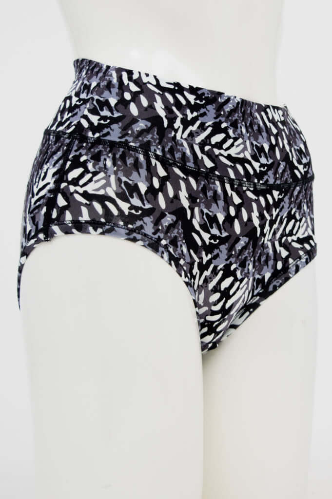 Side view of La Gaunche bamboo brief showing wide waistband and high-cut leg