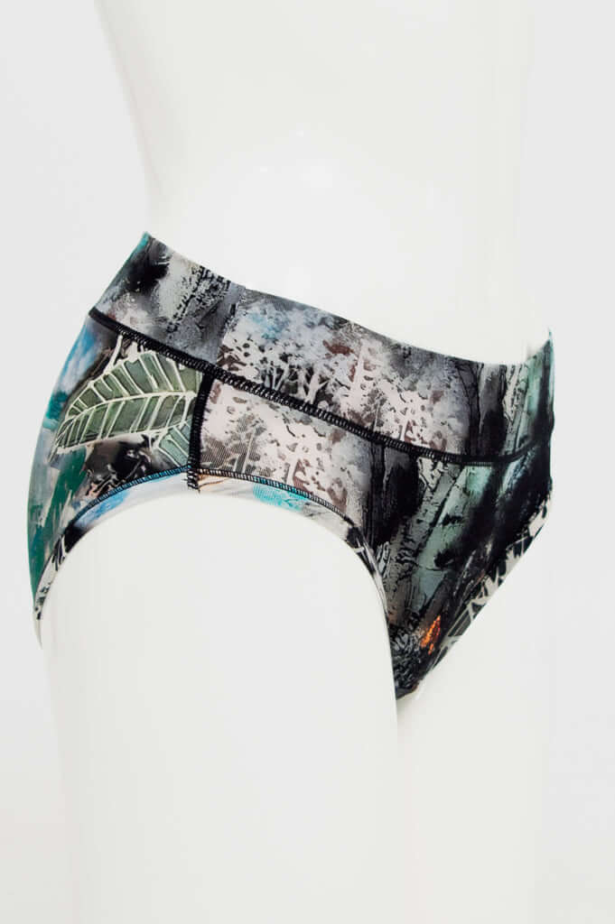 Side view of bamboo hipster brief showing seamless low-rise design
