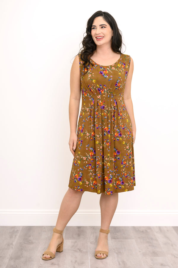 Sidney Short Dress, Sand Pansy, Bamboo