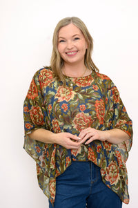 Poncho en soie