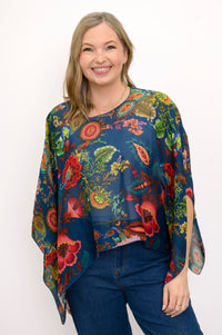 Poncho en soie