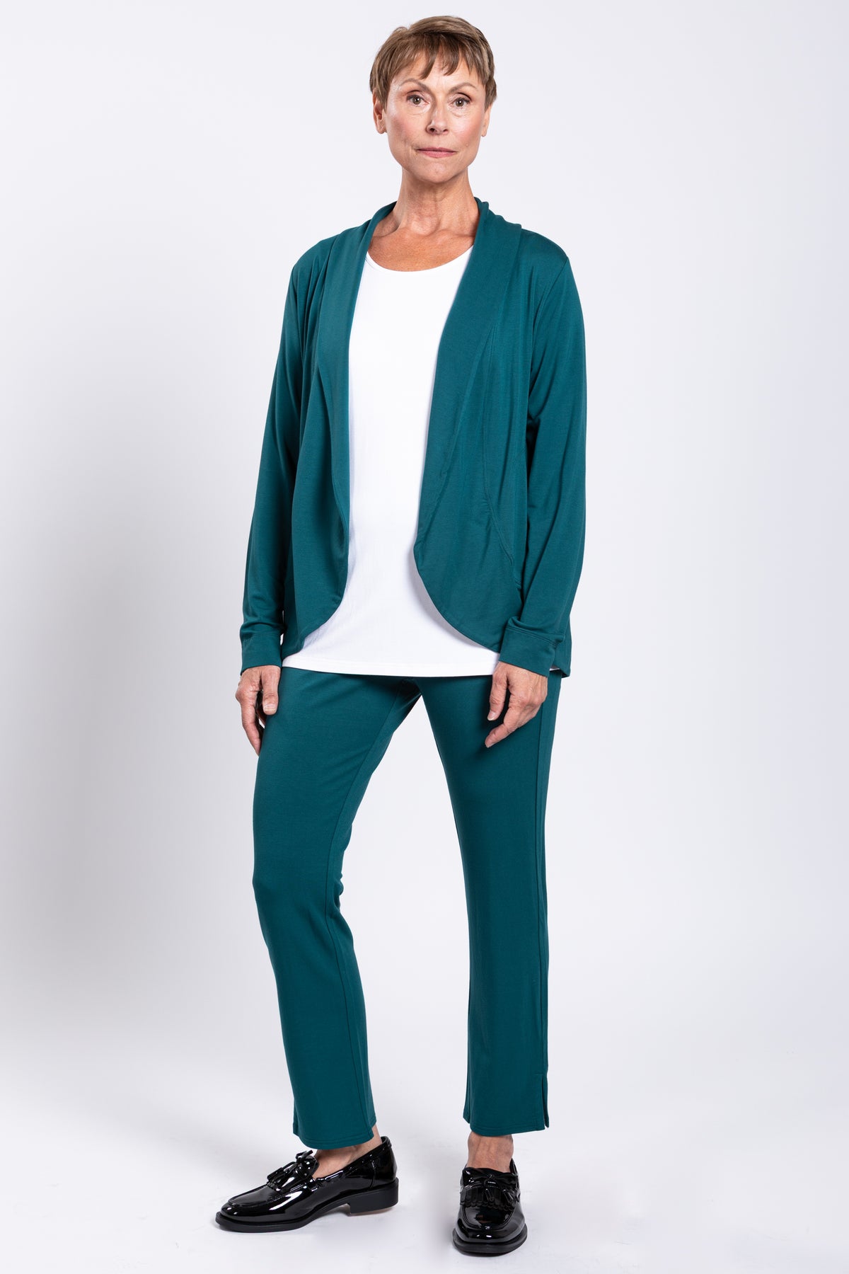 Simmer Jacket, Teal, French Terry