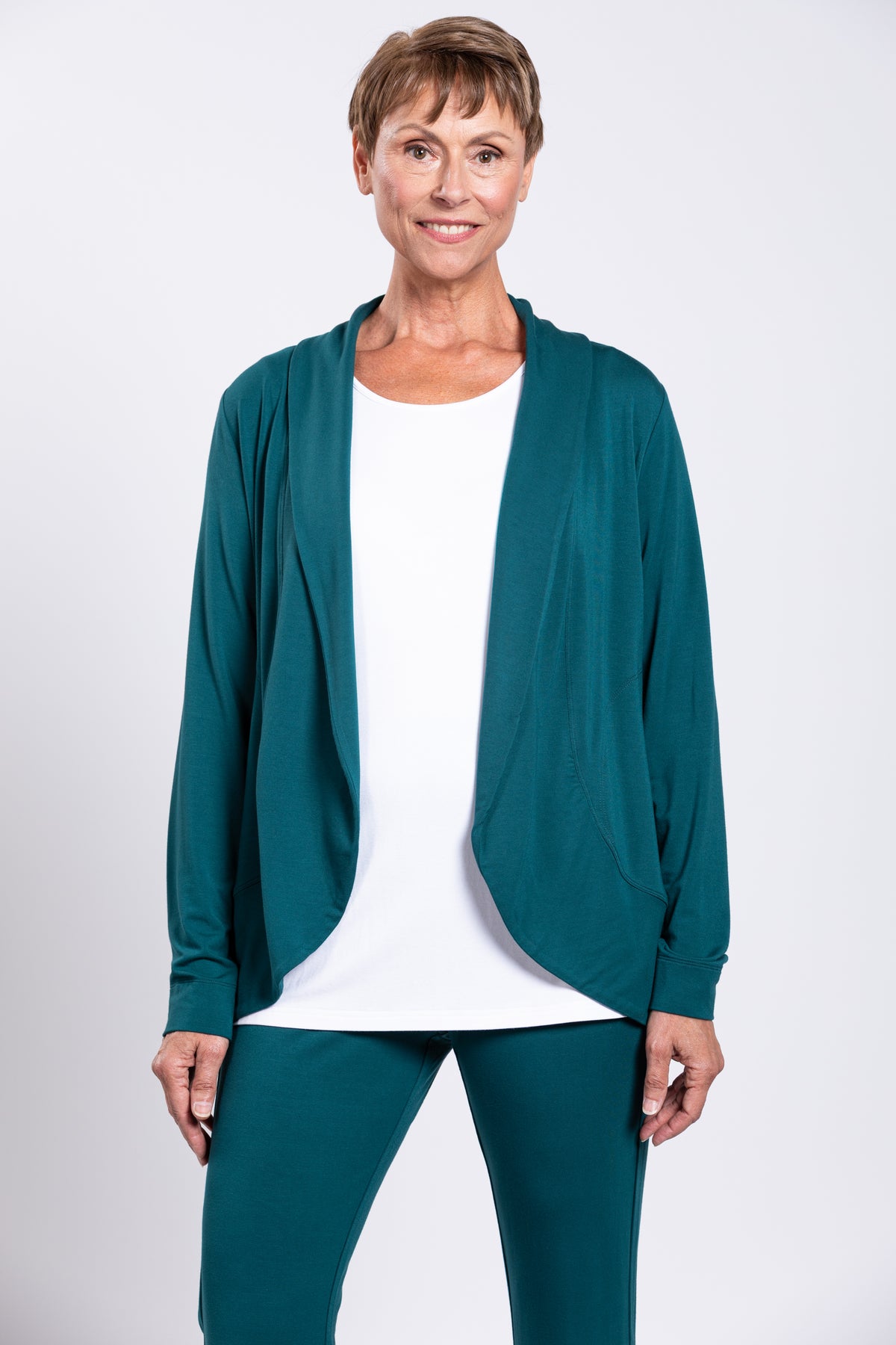 Simmer Jacket, Teal, French Terry