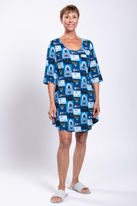 Starlight Sleepshirt, Blue Dog, Bamboo