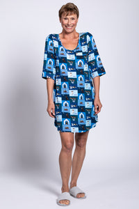 Starlight Sleepshirt, Blue Dog, Bamboo