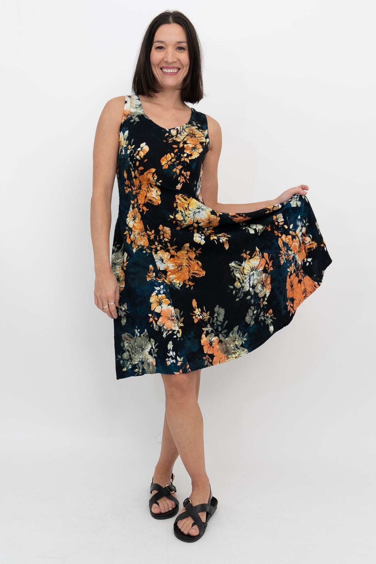 Sweet Sara Dress, Cream Bunga