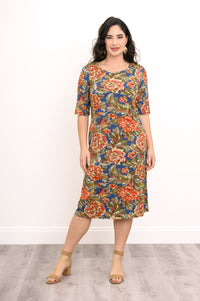 Tee Dress 3/4 Sleeve, Khaki Vintage, Bamboo