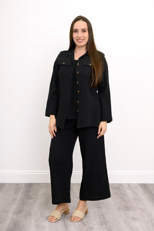 Temple Blouse, Black