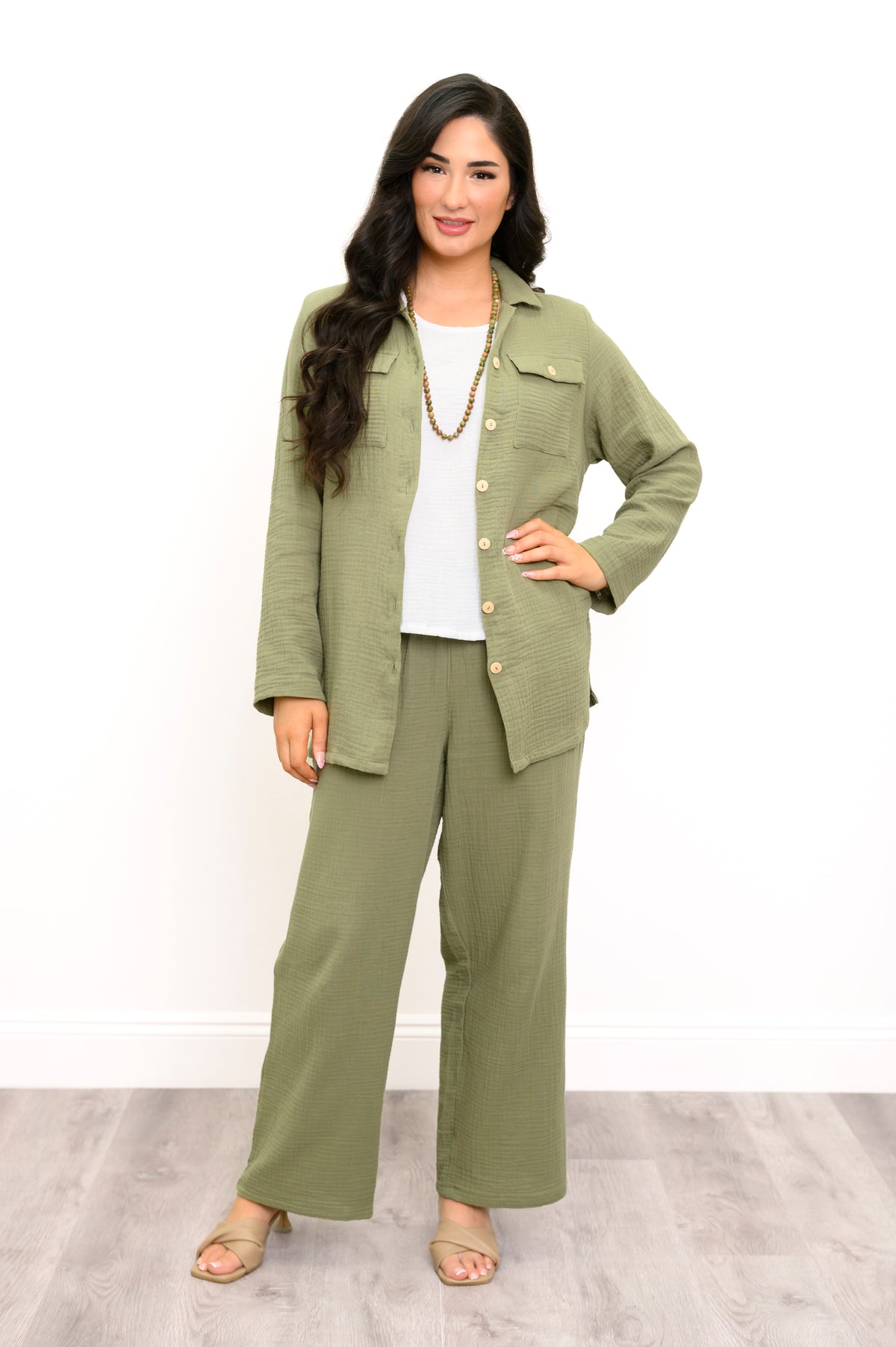 Temple Blouse, Sage